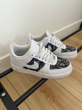 Custom Made Nike AirForce 1s with Authentic Dior Fabric
